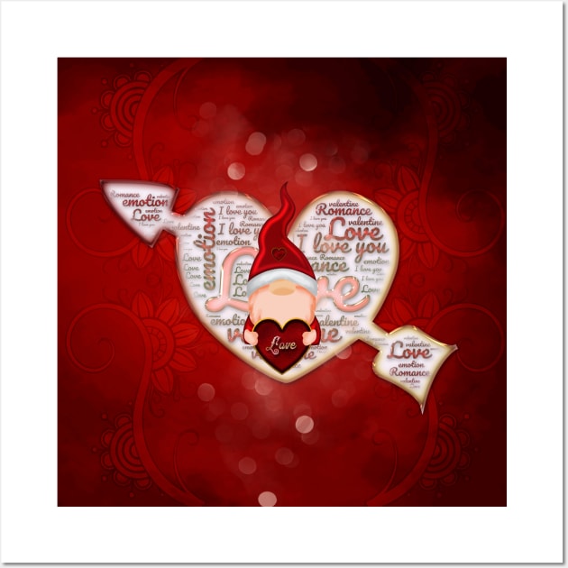 Little gnome with hearts Wall Art by Nicky2342